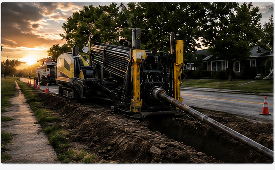 Directional drilling for underground construction
